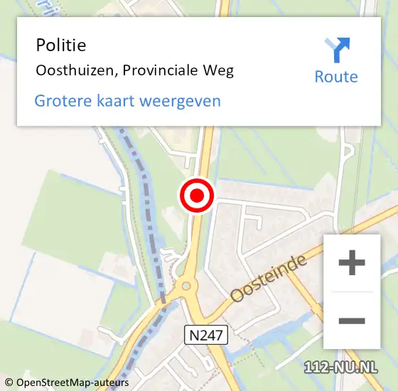Locatie op kaart van de 112 melding: Politie Oosthuizen, N247 op 16 december 2017 09:09