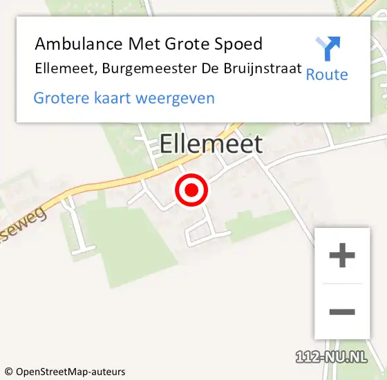 Locatie op kaart van de 112 melding: Ambulance Met Grote Spoed Naar Ellemeet, Burgemeester De Bruijnstraat op 16 december 2017 18:08