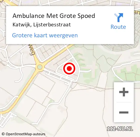 Locatie op kaart van de 112 melding: Ambulance Met Grote Spoed Naar Katwijk, Lijsterbesstraat op 17 december 2017 06:08