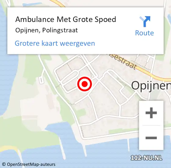 Locatie op kaart van de 112 melding: Ambulance Met Grote Spoed Naar Opijnen, Polingstraat op 17 december 2017 09:29