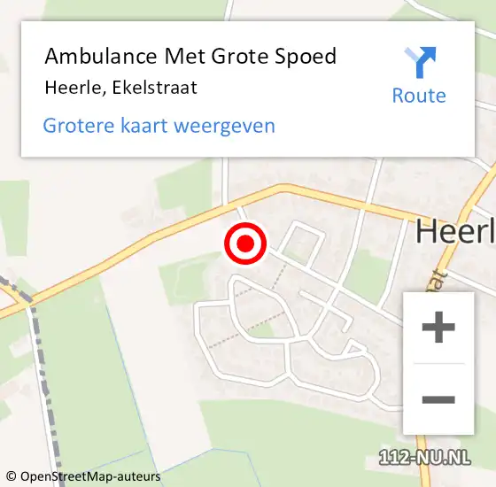 Locatie op kaart van de 112 melding: Ambulance Met Grote Spoed Naar Heerle, Ekelstraat op 17 december 2017 18:13