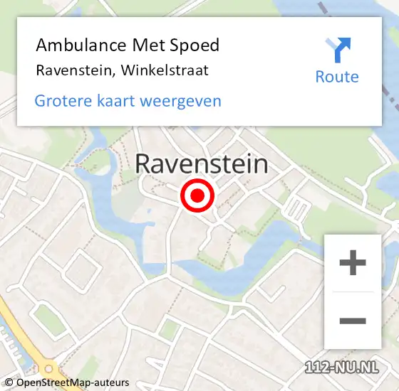 Locatie op kaart van de 112 melding: Ambulance Met Spoed Naar Ravenstein, Winkelstraat op 17 december 2017 20:41