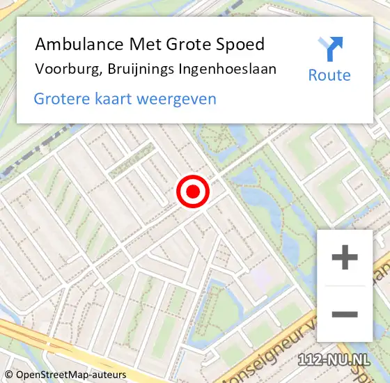 Locatie op kaart van de 112 melding: Ambulance Met Grote Spoed Naar Voorburg, Bruijnings Ingenhoeslaan op 18 december 2017 08:55