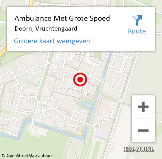 Locatie op kaart van de 112 melding: Ambulance Met Grote Spoed Naar Doorn, Vruchtengaard op 18 december 2017 16:56