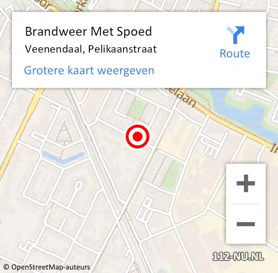 Locatie op kaart van de 112 melding: Brandweer Met Spoed Naar Veenendaal, Pelikaanstraat op 18 december 2017 20:22