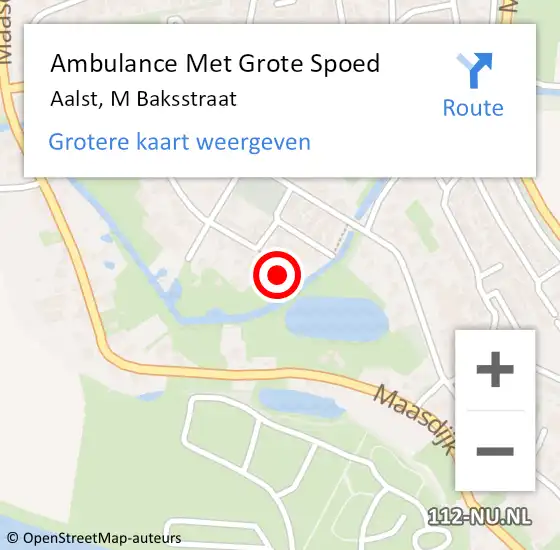 Locatie op kaart van de 112 melding: Ambulance Met Grote Spoed Naar Aalst, M Baksstraat op 18 december 2017 21:46