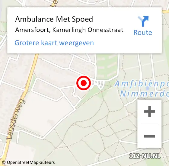 Locatie op kaart van de 112 melding: Ambulance Met Spoed Naar Amersfoort, Kamerlingh Onnesstraat op 18 december 2017 22:44