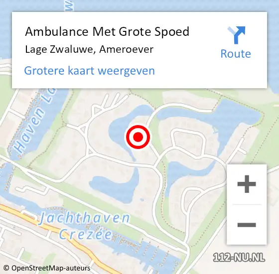 Locatie op kaart van de 112 melding: Ambulance Met Grote Spoed Naar Lage Zwaluwe, Ameroever op 18 december 2017 23:54