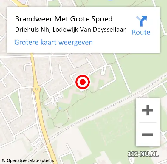 Locatie op kaart van de 112 melding: Brandweer Met Grote Spoed Naar Driehuis Nh, Lodewijk Van Deyssellaan op 19 december 2017 17:37
