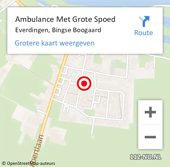 Locatie op kaart van de 112 melding: Ambulance Met Grote Spoed Naar Everdingen, Bingse Boogaard op 20 december 2017 05:09