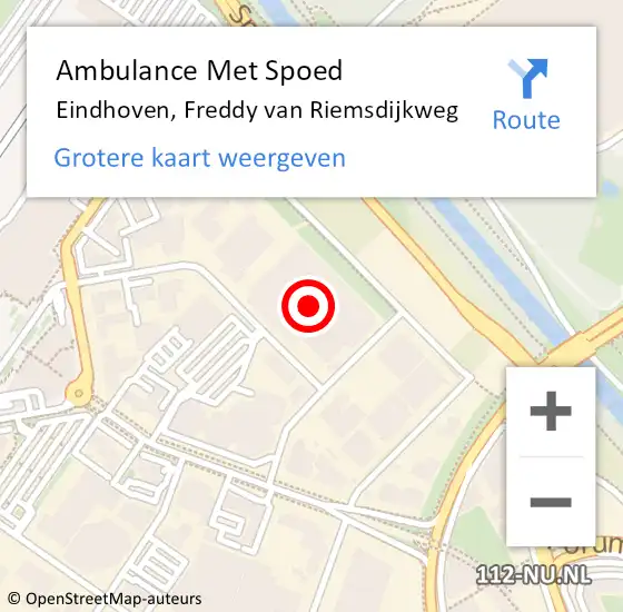 Locatie op kaart van de 112 melding: Ambulance Met Spoed Naar Eindhoven, Freddy van Riemsdijkweg op 20 december 2017 11:58