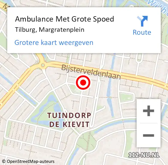 Locatie op kaart van de 112 melding: Ambulance Met Grote Spoed Naar Tilburg, Margratenplein op 20 december 2017 14:18