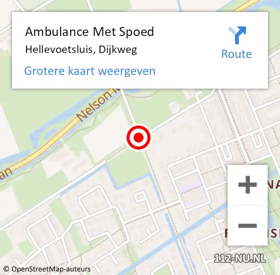 Locatie op kaart van de 112 melding: Ambulance Met Spoed Naar Hellevoetsluis, Dijkweg op 20 december 2017 16:34