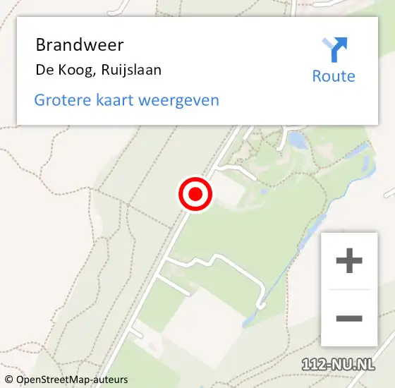 Locatie op kaart van de 112 melding: Brandweer De Koog, Ruijslaan op 20 december 2017 19:30