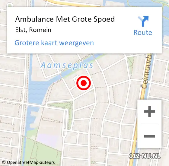 Locatie op kaart van de 112 melding: Ambulance Met Grote Spoed Naar Elst, Romein op 21 december 2017 05:44