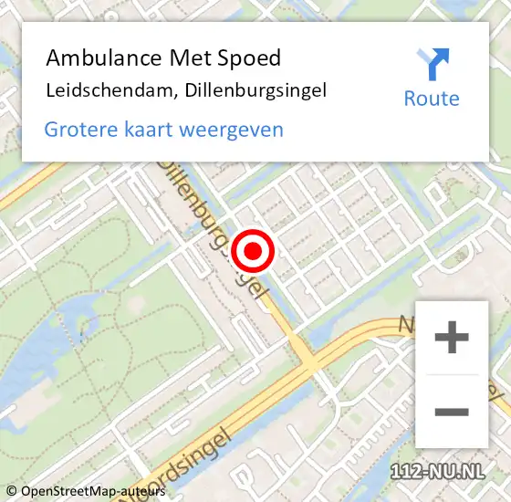 Locatie op kaart van de 112 melding: Ambulance Met Spoed Naar Leidschendam, Dillenburgsingel op 21 december 2017 14:13