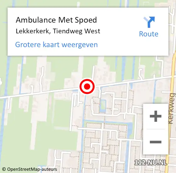 Locatie op kaart van de 112 melding: Ambulance Met Spoed Naar Lekkerkerk, Tiendweg West op 21 december 2017 22:41