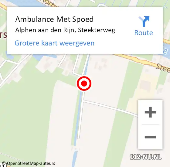 Locatie op kaart van de 112 melding: Ambulance Met Spoed Naar Alphen aan den Rijn, Steekterweg op 21 december 2017 23:43