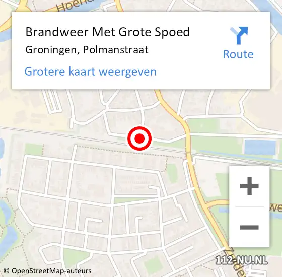 Locatie op kaart van de 112 melding: Brandweer Met Grote Spoed Naar Groningen, Polmanstraat op 22 december 2017 02:47