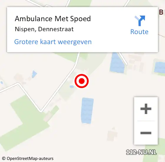 Locatie op kaart van de 112 melding: Ambulance Met Spoed Naar Nispen, Dennestraat op 22 december 2017 12:20