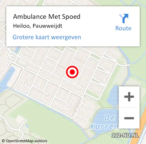 Locatie op kaart van de 112 melding: Ambulance Met Spoed Naar Heiloo, Pauwweijdt op 22 december 2017 12:38