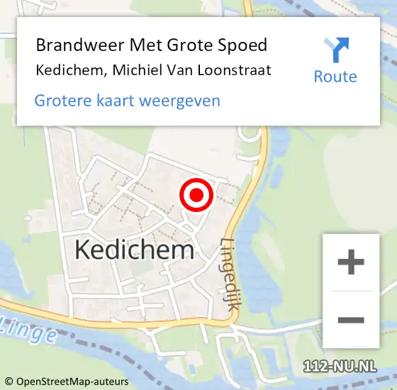 Locatie op kaart van de 112 melding: Brandweer Met Grote Spoed Naar Kedichem, Michiel Van Loonstraat op 22 december 2017 22:02