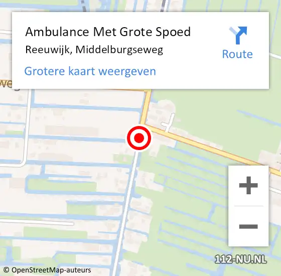 Locatie op kaart van de 112 melding: Ambulance Met Grote Spoed Naar Reeuwijk, Middelburgseweg op 23 december 2017 00:18