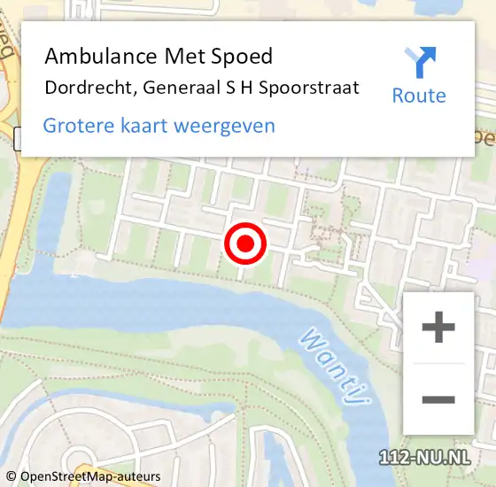 Locatie op kaart van de 112 melding: Ambulance Met Spoed Naar Dordrecht, Spoorstraat op 23 december 2017 12:12