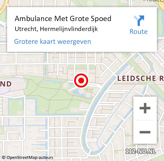 Locatie op kaart van de 112 melding: Ambulance Met Grote Spoed Naar Utrecht, Hermelijnvlinderdijk op 23 december 2017 23:52