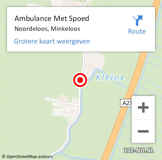 Locatie op kaart van de 112 melding: Ambulance Met Spoed Naar Noordeloos, Minkeloos op 24 december 2017 02:10