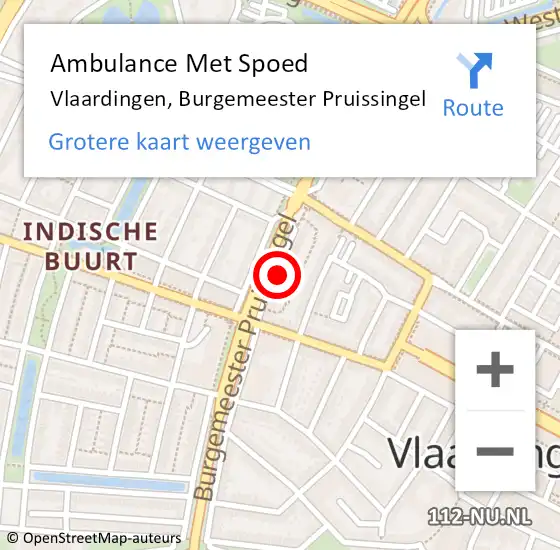 Locatie op kaart van de 112 melding: Ambulance Met Spoed Naar Vlaardingen, Burgemeester Pruissingel op 24 december 2017 16:22