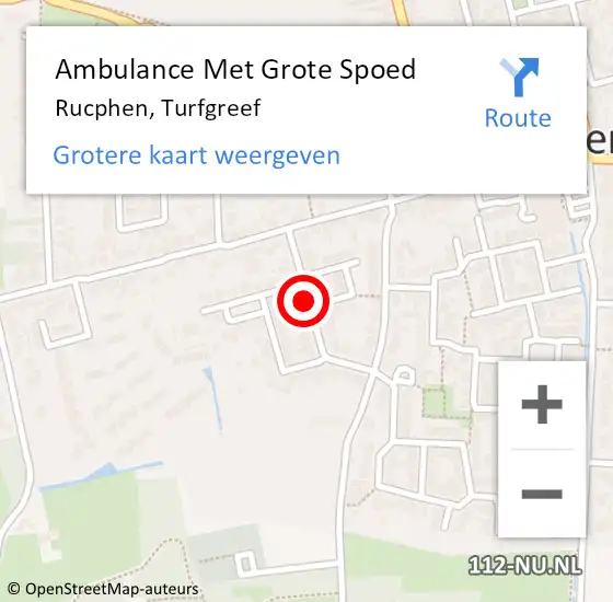 Locatie op kaart van de 112 melding: Ambulance Met Grote Spoed Naar Rucphen, Turfgreef op 24 december 2017 19:42
