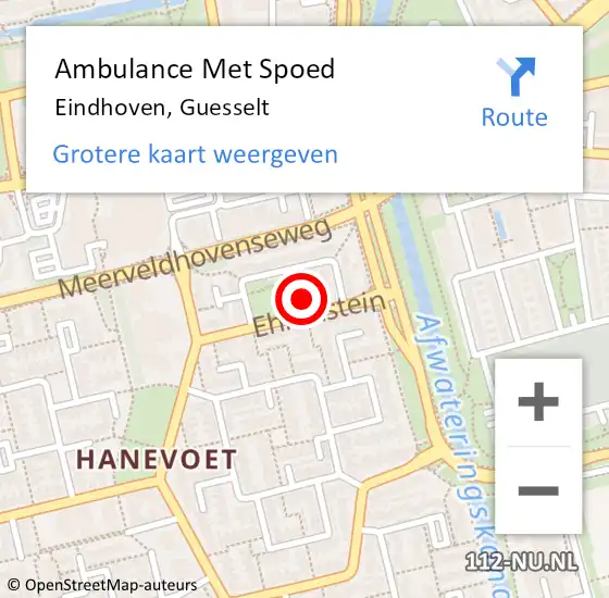 Locatie op kaart van de 112 melding: Ambulance Met Spoed Naar Eindhoven, Guesselt op 24 december 2017 21:48