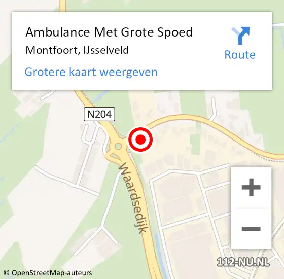 Locatie op kaart van de 112 melding: Ambulance Met Grote Spoed Naar Montfoort, IJsselveld op 25 december 2017 00:33