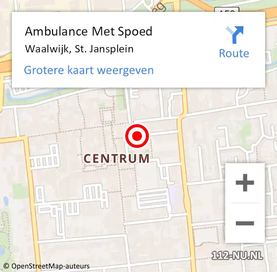 Locatie op kaart van de 112 melding: Ambulance Met Spoed Naar Waalwijk, Sint Jansplein op 25 december 2017 12:27