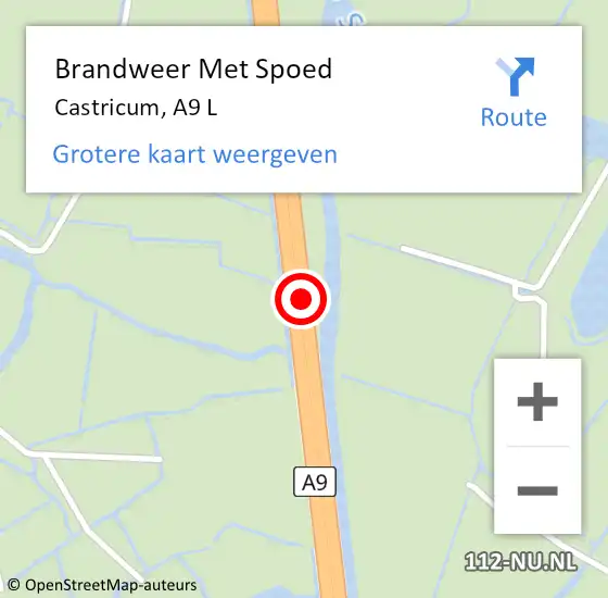 Locatie op kaart van de 112 melding: Brandweer Met Spoed Naar Castricum, A9 L op 25 december 2017 13:27