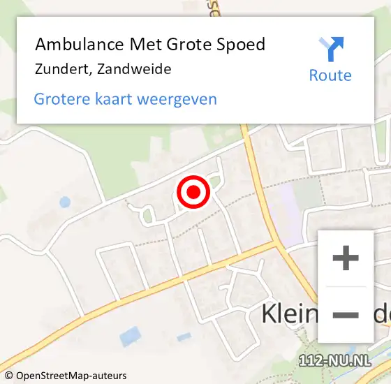 Locatie op kaart van de 112 melding: Ambulance Met Grote Spoed Naar Zundert, Zandweide op 25 december 2017 20:15