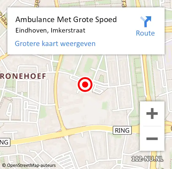 Locatie op kaart van de 112 melding: Ambulance Met Grote Spoed Naar Eindhoven, Imkerstraat op 26 december 2017 05:00