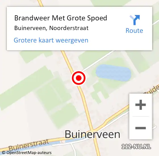 Locatie op kaart van de 112 melding: Brandweer Met Grote Spoed Naar Buinerveen, Noorderstraat op 27 december 2017 09:54