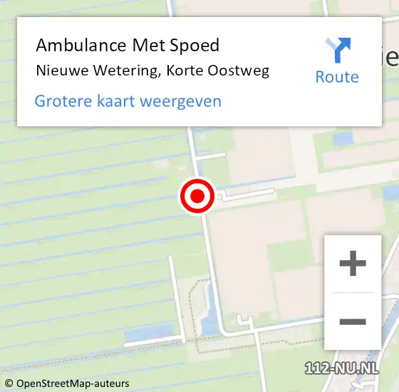 Locatie op kaart van de 112 melding: Ambulance Met Spoed Naar Nieuwe Wetering, Korte Oostweg op 27 december 2017 11:12