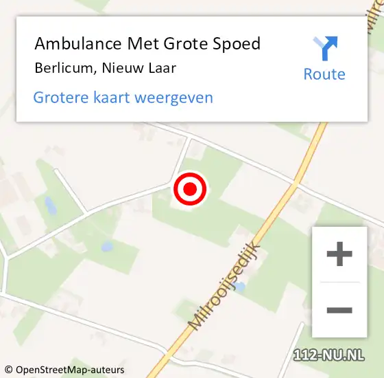 Locatie op kaart van de 112 melding: Ambulance Met Grote Spoed Naar Berlicum, Nieuw Laar op 28 december 2017 04:57