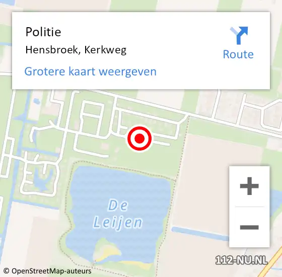 Locatie op kaart van de 112 melding: Politie Hensbroek, Kerkweg op 28 december 2017 05:13