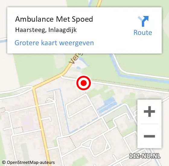 Locatie op kaart van de 112 melding: Ambulance Met Spoed Naar Haarsteeg, Inlaagdijk op 28 december 2017 16:18