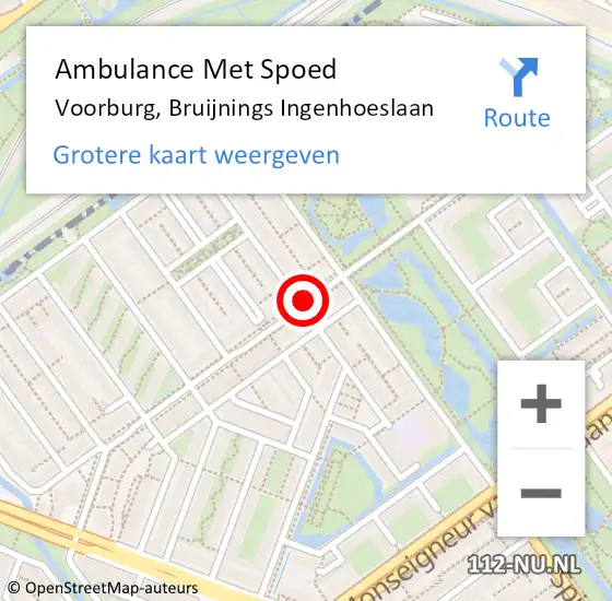 Locatie op kaart van de 112 melding: Ambulance Met Spoed Naar Voorburg, Bruijnings Ingenhoeslaan op 28 december 2017 18:18