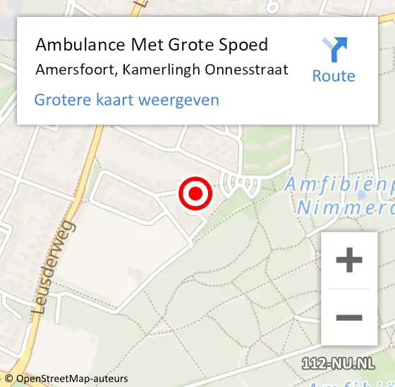 Locatie op kaart van de 112 melding: Ambulance Met Grote Spoed Naar Amersfoort, Kamerlingh Onnesstraat op 28 december 2017 21:05