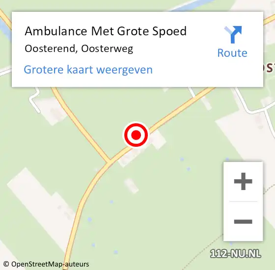 Locatie op kaart van de 112 melding: Ambulance Met Grote Spoed Naar Oosterend, Oosterweg op 29 december 2017 08:54