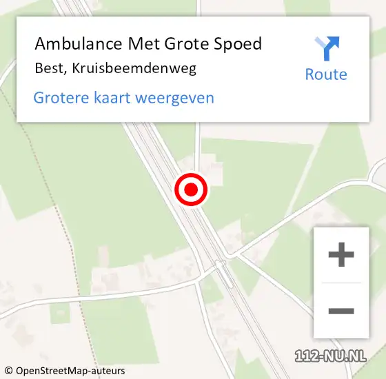 Locatie op kaart van de 112 melding: Ambulance Met Grote Spoed Naar Best, Kruisbeemdenweg op 29 december 2017 14:51