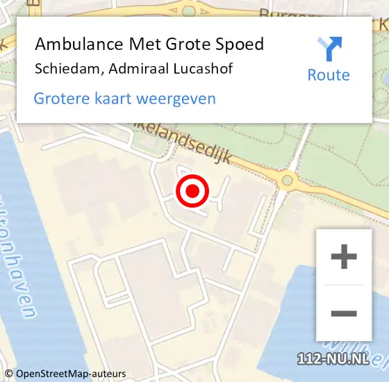 Locatie op kaart van de 112 melding: Ambulance Met Grote Spoed Naar Schiedam, Admiraal Lucashof op 29 december 2017 15:03