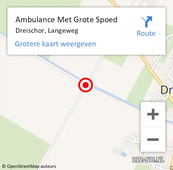 Locatie op kaart van de 112 melding: Ambulance Met Grote Spoed Naar Dreischor, Langeweg op 29 december 2017 20:16