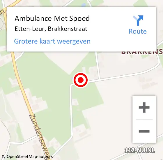 Locatie op kaart van de 112 melding: Ambulance Met Spoed Naar Etten-Leur, Brakkenstraat op 30 december 2017 04:28
